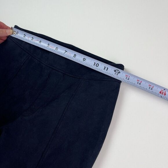 Spanx perfect Faux Suede Flare Pull on Pants S Navy Stretch High Waisted - Picture 6 of 14
